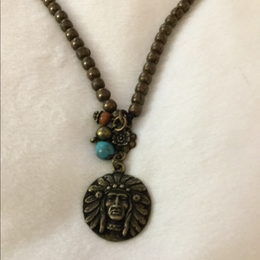 Indian Head charm necklace